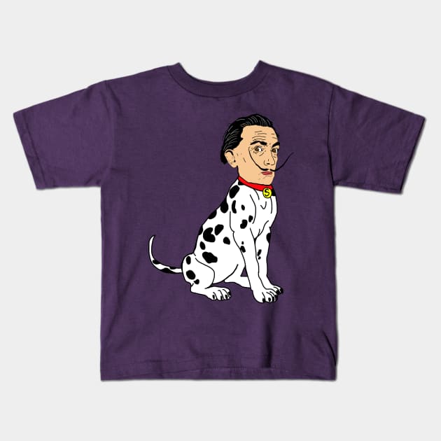 Salvador Dalmatian Kids T-Shirt by Pretty Weird